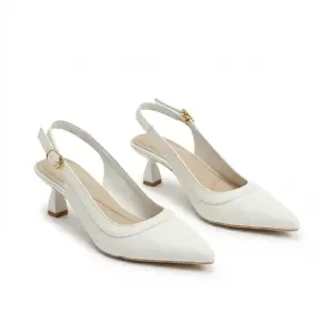 Croc-Embossed Slingback Heels C-115