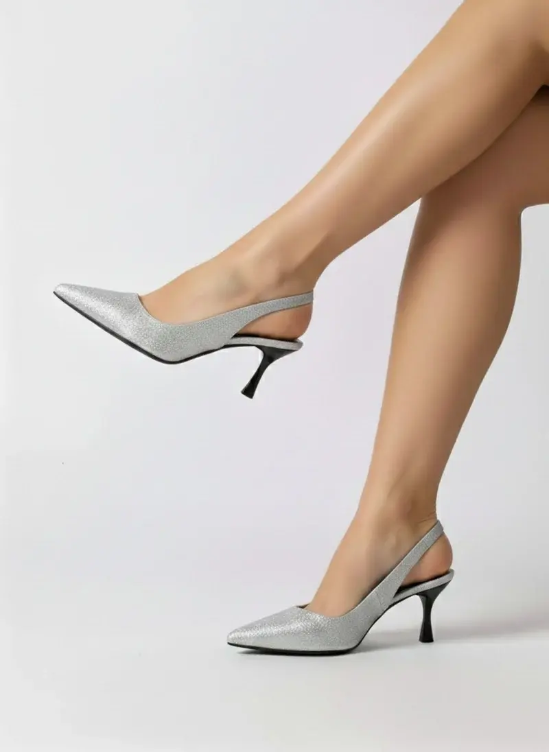 Elegant Shimmer Slingback Heel C-81