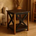 Rustic Charm in the Heart of Your Home: Why This X-Frame End Table is a Must-Have
