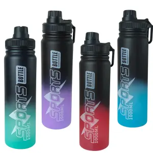 MD Stay Fit Sports Bottle with Handle, 1000ml Capacity, Graduated Design, Wide Mouth, Leak-Proof Cap, Measurement Markings