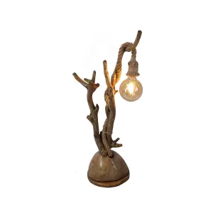 Wood lamp with rope. Natural handmade design Floor lamp , Handcraft – One Piece