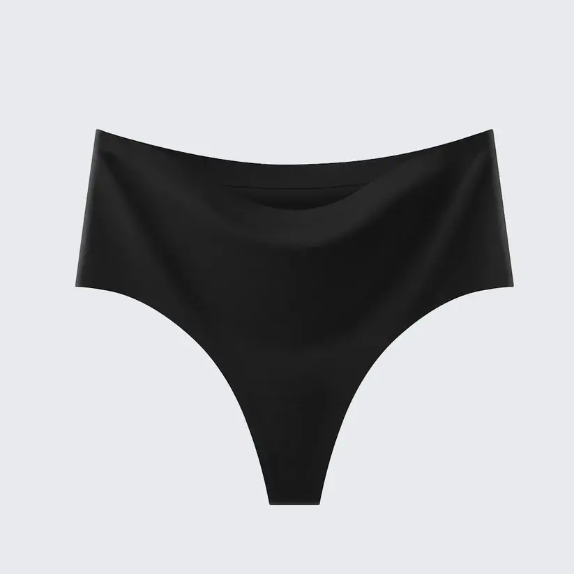Women's Seamless Ice Silk Thong Underwear Leopard Print & Solid Color Panties