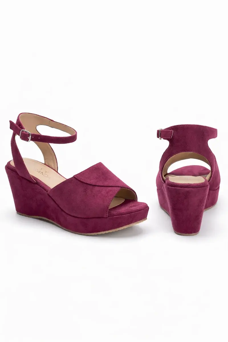 Sandal Wodge Heel With Belt Buckle-W-6