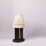 Boho Chic Table Lamp – Wooden Base with Handwoven Macramé Shade