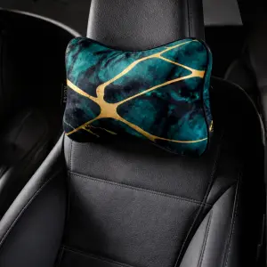 Green Marble Set of 2 Neck Pillows