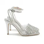Elegant Front Detail Heels with Sparkling Ankle Strap C-105