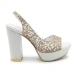 Embellished Evening Block Heel Sandal C-99