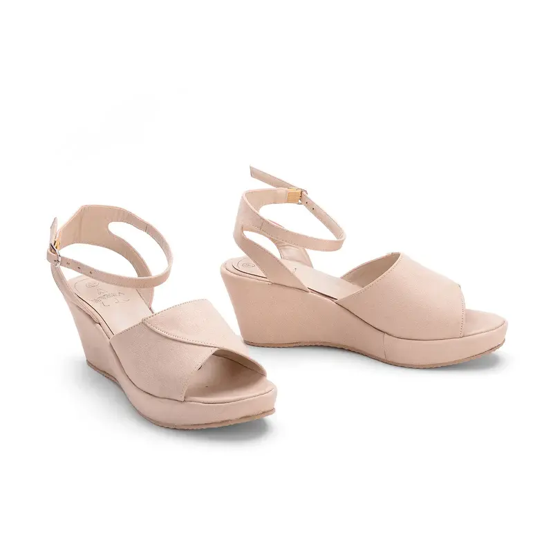 Sandal Wodge Heel With Belt Buckle-W-6