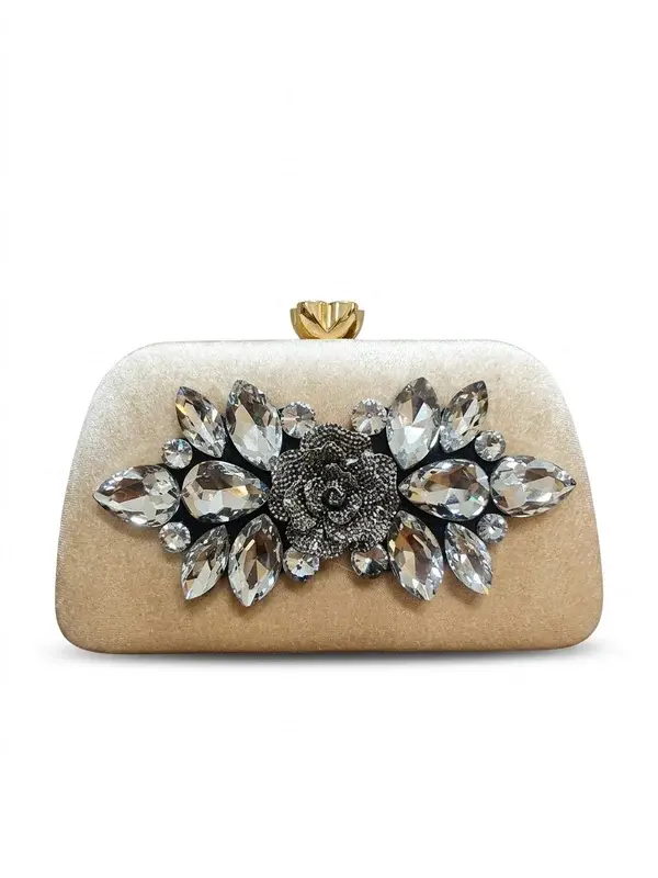 Classic Crystal-Embellished Evening Clutch VS-64