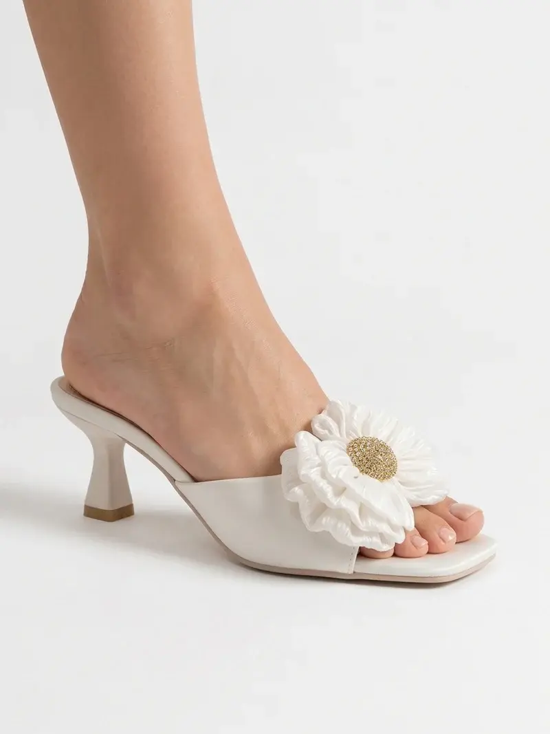 Elegant Bow Heeled Slippers S-7