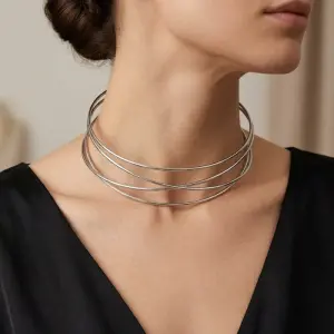 Multi-Ring Metallic Neckpiece N-81