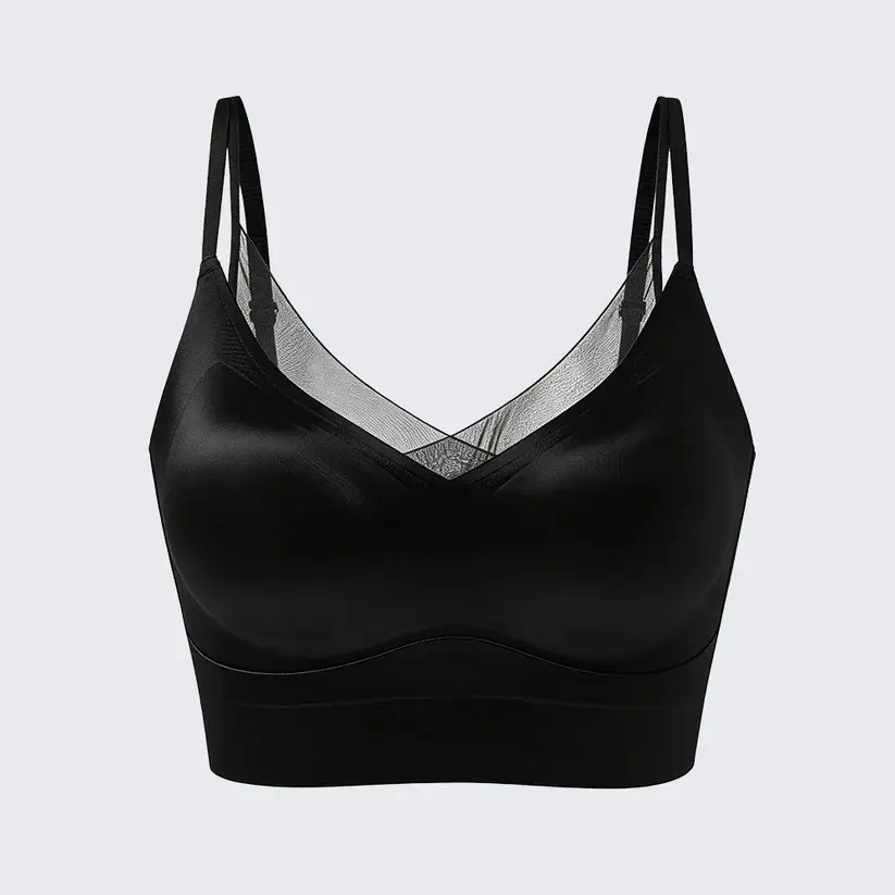 Seamless Satin Camisole Built-in Bra Push Up Plus Size Top
