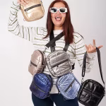 Metallic Puffy Cross Bag Silver