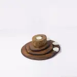 Handmade Layered Wooden Candle Holder – Natural Elegance for Every Corner