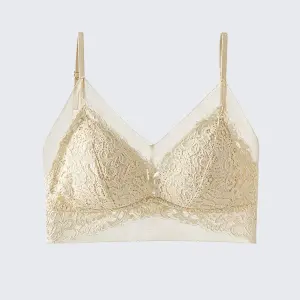 Mesh Lace U Back Camisole Built-in Bra Plus Size Padded Bralette