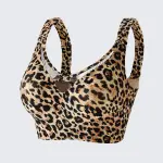 Leopard Print Wirefree Minimizer Bra Plus Size Anti-Sagging Lifting Bralette