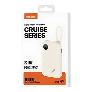 Recci RPB-P19 Power Bank 10000mAh with PD30W Dual Fast Charging