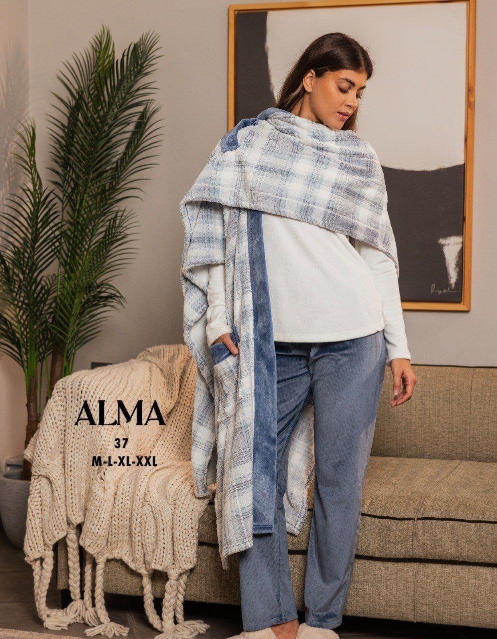 poncho blue pyjama set