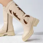 boot with a bold design mid heels B-42