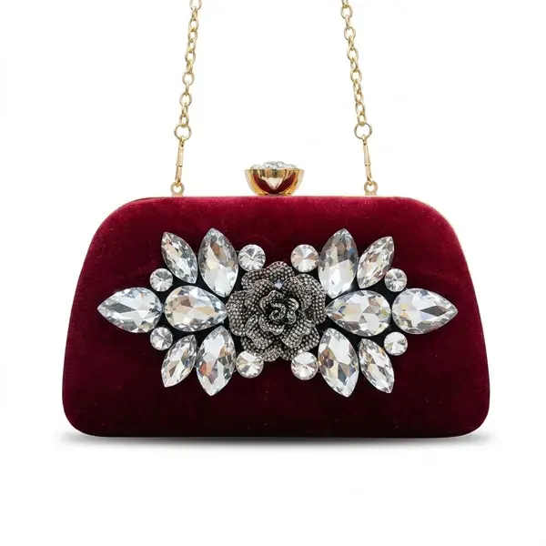 Classic Crystal-Embellished Evening Clutch VS-64