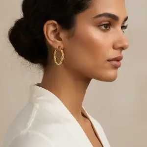Twisted Hoop Stainless Steel Earrings EA-201