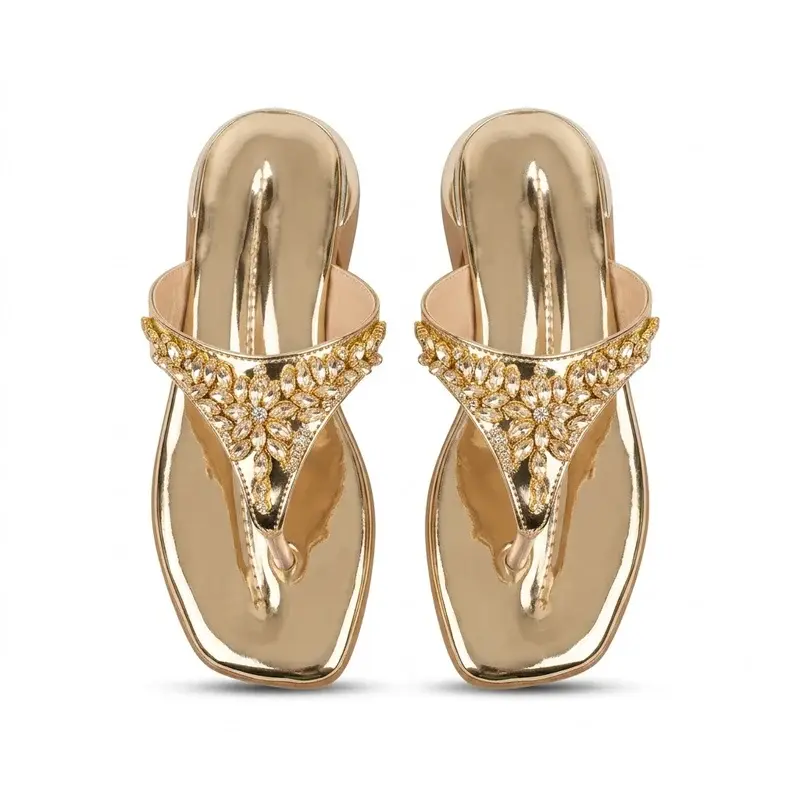 Shimmer Luxe Embellished Flat Sandal SF-76