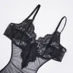 Sheer Black Lace Slip Dress