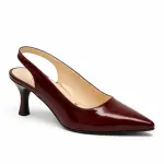 Shiny Step Slingback Heels C-103