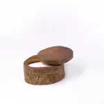 Handmade Solid Wood Candle Holder with Wooden Lid