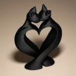 Cat Love Sculpture