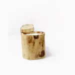 Handcrafted Natural Wooden Candle with Lid – Rustic Vertical Home Décor