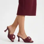 Elegant Bow Heeled Slippers S-7