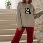 gray&red pyjama set