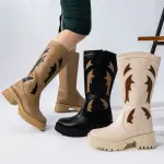 boot with a bold design mid heels B-42