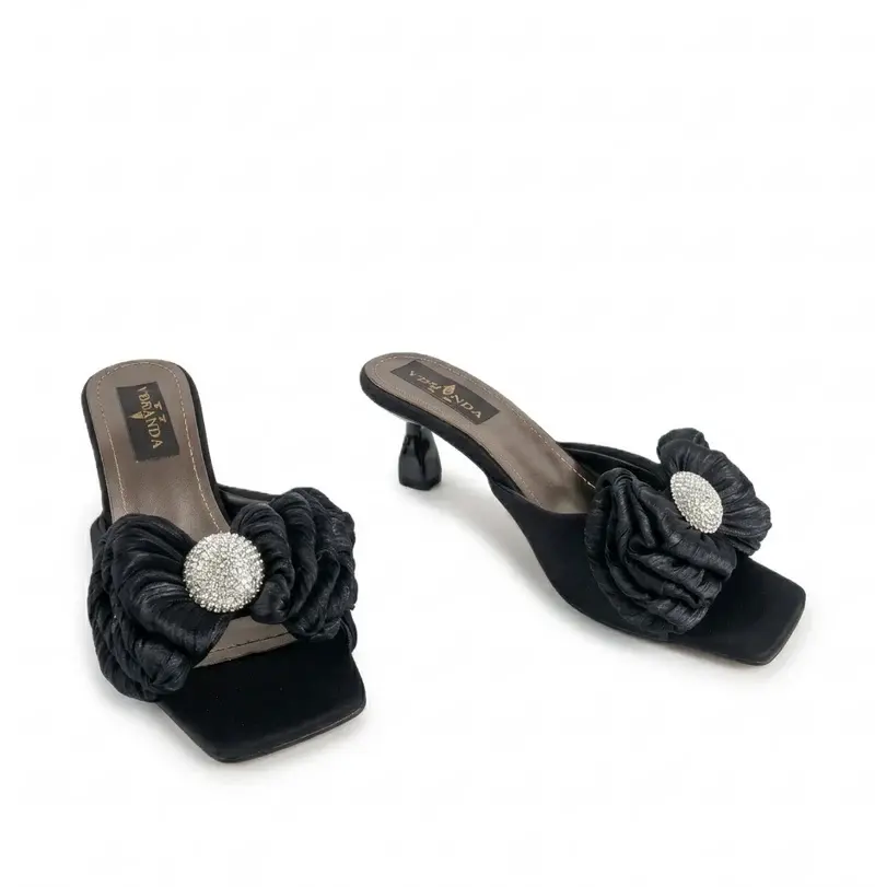Elegant Bow Heeled Slippers S-7