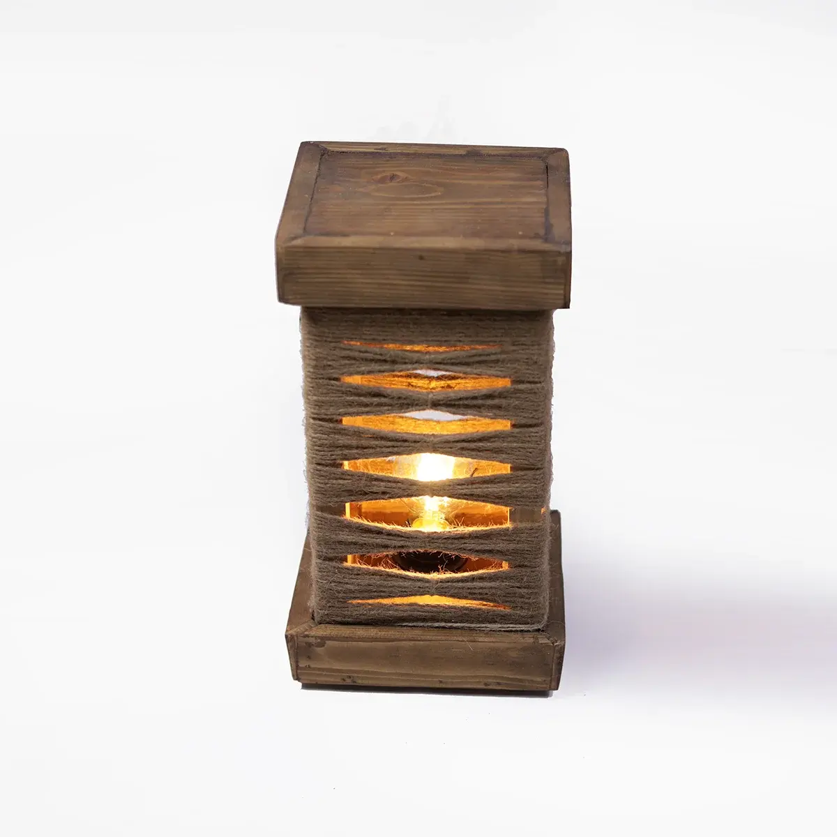 Decorative Wooden Lamp with Warm Light – A Natural Artistic Touch for Any Space
