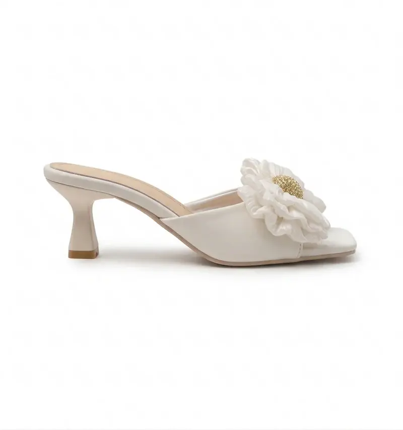 Elegant Bow Heeled Slippers S-7