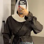 Wrap Striped Blouse