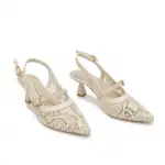 Lace Heeled Slingback Sandal C-118