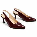 Shiny Step Slingback Heels C-103