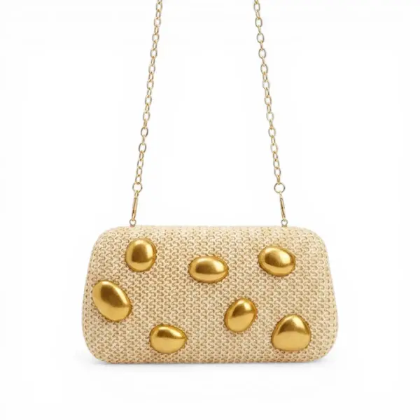 Woven Bag with Gold Studs VS-72