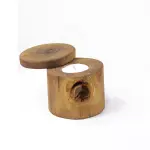 Natural Wooden Candle with Lid – Handmade Rustic Wooden Candle Holder