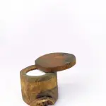 Handmade Solid Wood Candle Holder with Wooden Lid