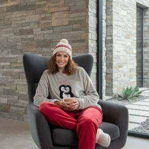 gray&red pyjama set