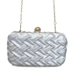 Woven Evening Bag with Gold Ball Clasp VS-61