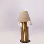 Handcrafted Boho Wood Table Lamp with Jute Shade & Tassels – Rustic Ambient LED Lighting