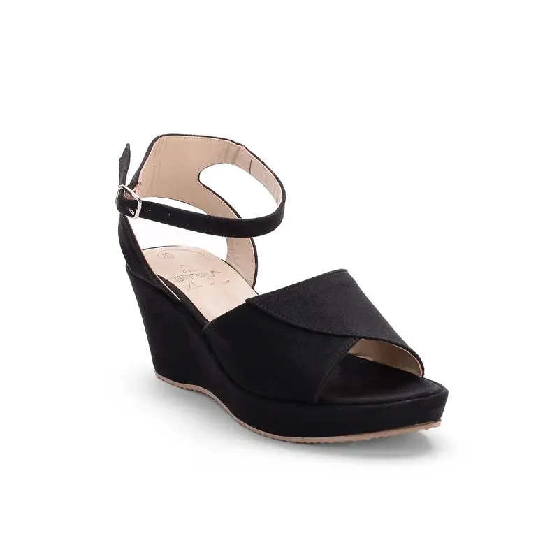 Sandal Wodge Heel With Belt Buckle-W-6