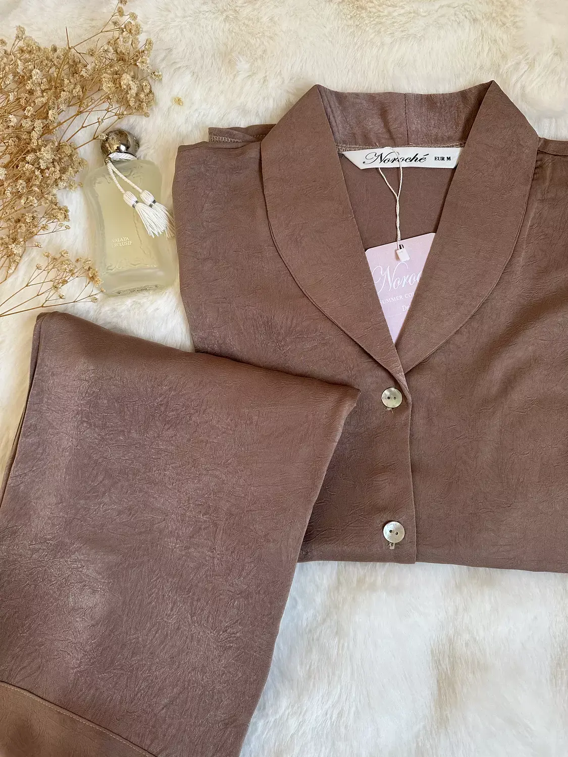 Mocha Crinkled Marble Effect pjs