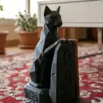 Modern Low Poly Egyptian Cat Bookend