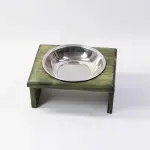 Elevated Handmade Wooden Cat Feeder – Ergonomic Raised Pet Bowl Station